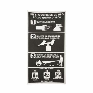 Etiqueta Instrucciones Extintor Portátil PQS